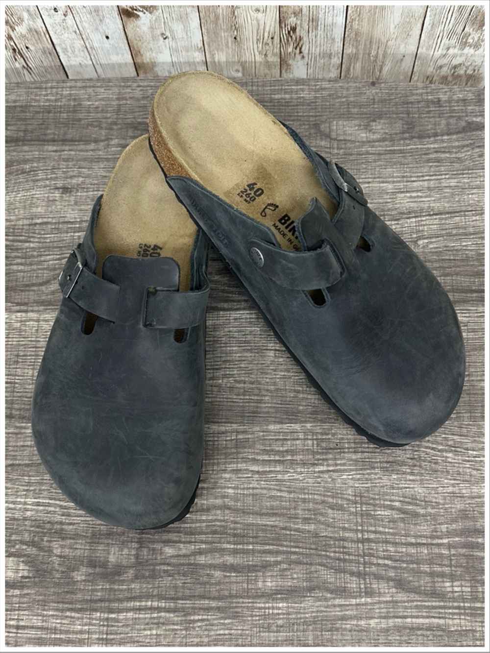 Birkenstock Grey Boston Clogs ~ Size 40 ~ Item #S9017